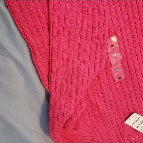 Karen Scott Ribbed Crew Neck Sweater Casual Pink Preppy New NWT Classic - Picture 8 of 15